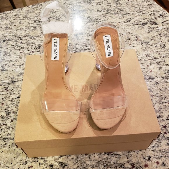 camille clear ankle strap sandal steve madden